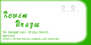 kevin urszu business card